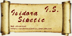 Isidora Šipetić vizit kartica